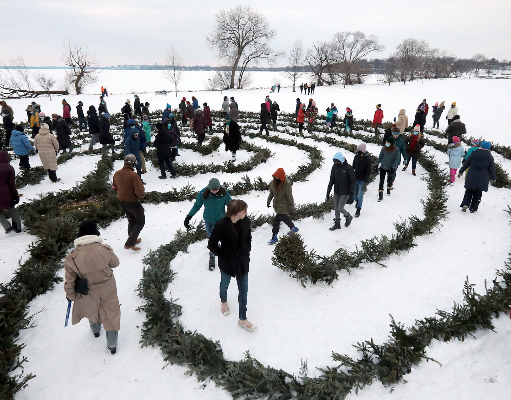 Visitors at "How Lovely Are Thy Branches" opening ceremony